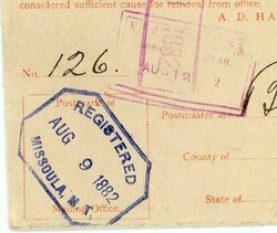 MONTANA TERRITORY-REGISTERED PACKAGE TRANSIT ENVELOPE-MISSOULA M.T ...