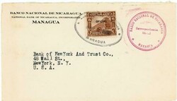 Nicaragua OFFICIAL-Sc#O291(single frank)-MANAGUA-MAR/2/1929-BANCO ...