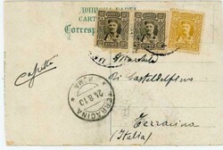 Montenegro Sc#76(pair)#75-INDISTINCT CANCEL-Postcard View CETINJE, ...