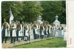 Montenegro Sc#76(pair)#75-INDISTINCT CANCEL-Postcard View CETINJE, ...