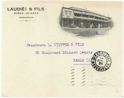 Madagascar Sc#182(single frank)-DIEGO SUAREZ-14/AVRIL/36-ILLUSTRATED ...