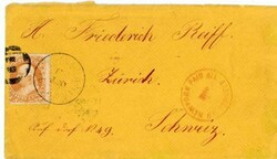 Sc#71-FAINT CANCEL-30c RATE-TO SWITZERLAND-VIA NEW YORK PAID ...