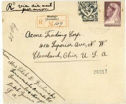 Suriname Sc#C6 FAULT,#158-PARAMARIBO-15/2/38-MOENGO REGISTERED ...