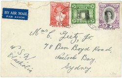 Tonga NUKU`ALOFA-MR/16/46-TO AUSTRALIA-OPENED ROUGH-SCARCE-.....a85538