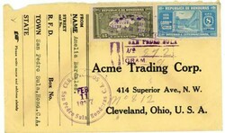 Honduras Sc#C79,#C77-SAN PEDRO SULA-FEB/11/1937-REGISTERED-TO ...