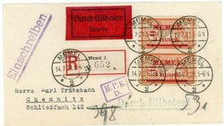 Memel Sc#30(pair)-MEMEL 14/7/21-REGISTERED(label)-DURCH ...