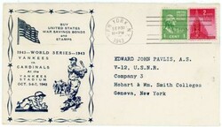 BASEBALL Sc#804,#900-NEW YORK N.Y.-SEP/30/1943-WORLD SERIES-YANKEES ...