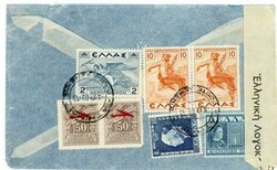 Greece Sc#36(pair)#C23,#C26(pair)#393,#RA63-ATHENS-4/XII/40-AIR ...