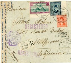 Egypt Sc#C24,#145,#207-CAIRO-14/OC/40-REGISTERED(label)-WWII ...