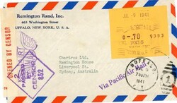 N.C.R. `REMINGTON RAND`POSTAL METER-TRANSPACIFIC CLIPPER-BUFFALO N.Y. ...