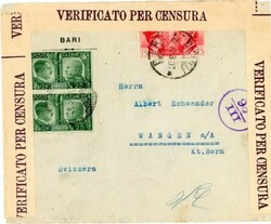 Italy HITLER & MUSSOLINI ISSUE-Sc#415(pair)#417-BARI-20/8/41-WWII ...