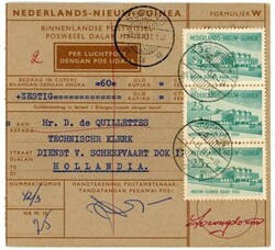 Netherlands New Guinea DOMESTIC MONEY ORDER-Sc#41(strip of ...