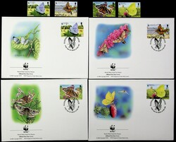 Guernsey 1997 WWF Butterflies + Moth + Hummingbird set of 4 Maxim ...