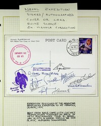 Nepal 1979 Argentina Himalayan Mt. Manaslu Expedition PPC signed by ...