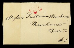 Haiti Port au Prince 1834 prestamp cover w/ Paid "6" cachet in red to ...