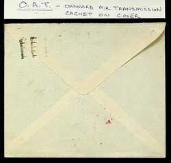 Australia 1945 WWII 1/6 on airmail cover w/ boxed "OAT" cachet in red ...