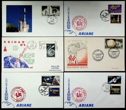 France 1967-94 Space Shuttle Mission: Ariane Rocket 6 covers+ 4 Maxim ...