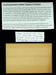 Aden UPU Specimen Postcard with Rare 9a Stamp, Archival Proof from ...