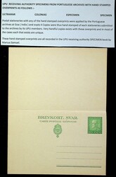 Sweden 10o unused postcard w/ reply Proof h/s “COLONIAS” by UPU ...