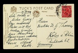 India 1934 Prince of Wales Museum, Bombay PPC w/ KGV 2as to Koln ...