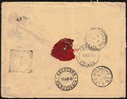 1902 Belgique COB 60 obl Liège/Départ du 26/06/1902 sur env vers ...