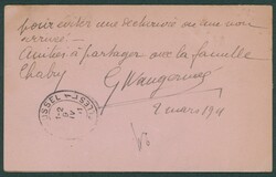 1911 EP 10c, double voyagé aller (N° 25) + 55-56 rec. Lukafu ...