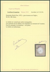 1872 Mi 28 (Yv. 25) - 18k bistre - oblitéré par cachet ...