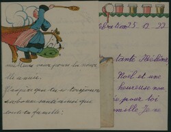 1922 Yv. 250 annulation roulette sur petite enveloppe + 2 contenus ...