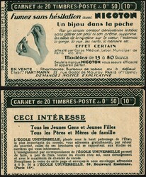 1930 Carnet 272-C1 XX - Série 223B (adhérences) - Nicoton - E.U. - ...