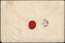 1874 Yv. 53-57x2-59 obl étoile de Paris sur env en sextuple port du ...