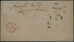 1861 Yv. 20 (1sh vert) en rec de Londres via Ostende vers Vienne, ...