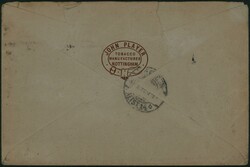 1892 Yv. 73x4-91x2 obl Nottingham '58' sur enveloppe illustrée ...