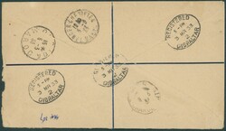 1933 Gibraltar - Yv. 73A-78/9-91/3 obl 3/3/33 en rec vers Tunis via ...