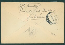 1945 Yv. 628-631-661x2 obl Lisbonne vers Bruxelles. Griffe encadrée ...