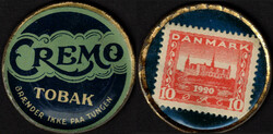 1920 Danemark - Timbre monnaie - Yv. 122 - Publicité au verso ...