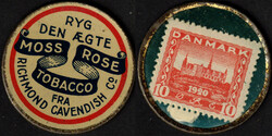 1920 Danemark - Timbre monnaie - Yv. 122 - Publicité au verso 'Moss ...
