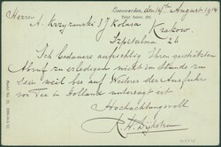 1914 Yv. 51 obl Leeuwarden 14/8/14 !! vers Krakau. Endadré ...