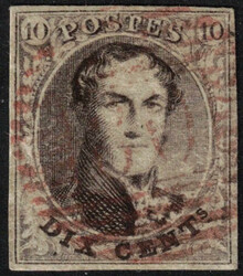 1810260: 比利時 1851 獎章無框水印郵戳