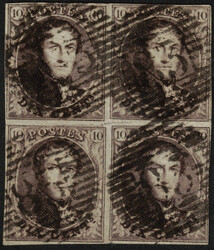 1810260: 比利時 1851 獎章無框水印郵戳