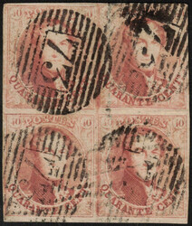 1810260: Belgium 1851 Médaillons, unframed watermark Postmarks