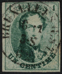 1810260: Belgium 1851 Médaillons, unframed watermark Postmarks
