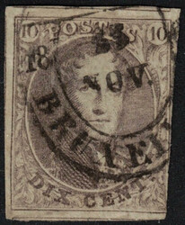 1810260: Belgium 1851 Médaillons, unframed watermark Postmarks
