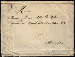 1790 LAC de Battice vers Bruxelles. B dans un cercle noir. Port 8 ...