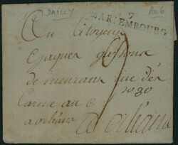 1798 LAC datée de Dailly 18 ventose an 6, griffe '7/Mariembourg' ...