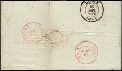 1851 4 très bien margé obl P 163 + càd Floreffe 28/8/1851 LAC vers ...