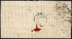 1851 5 touché obl P 24 + càd Bruxelles 27/12/1851 vers Genève, ...