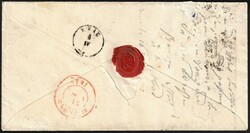 6 en paire verticale bdf obl D 38 + càd T 18 Nandrin 30/3/1852, ...