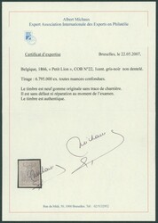 1866 22 XX. Cote 1400?. Certificat photo Balasse, A. Michaux