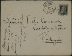 1907 76 obl Blankenberghe vers Castello de Vide, Portugal. Verso ...