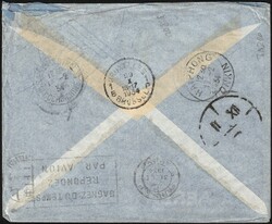 1934 318-323 obl sc Liège 1 du 29/1/34 en PA via Marseille vers ...